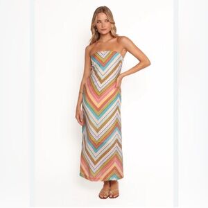 Petal & Pup Strapless Chevron Dress - Multicolor
